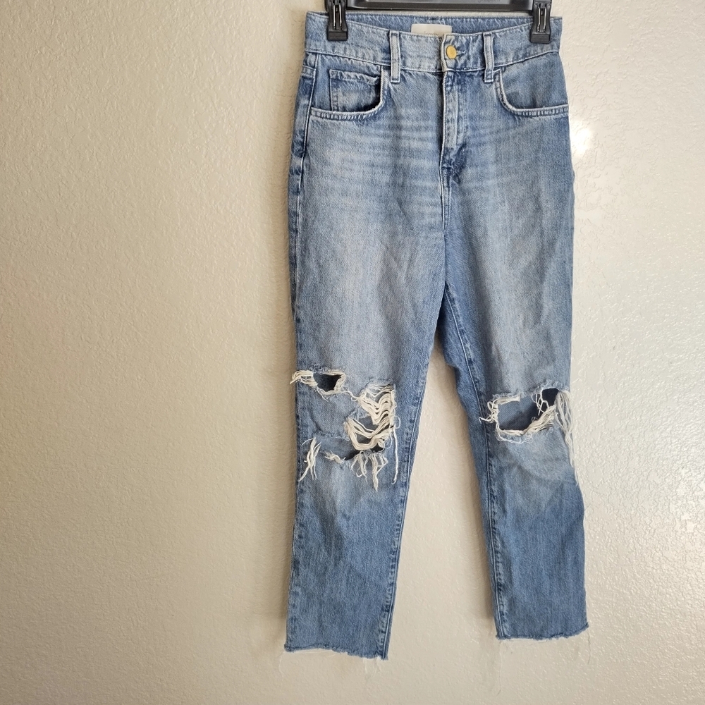 Triarchy distressed Mid Wash Straight jeans Sz 25
